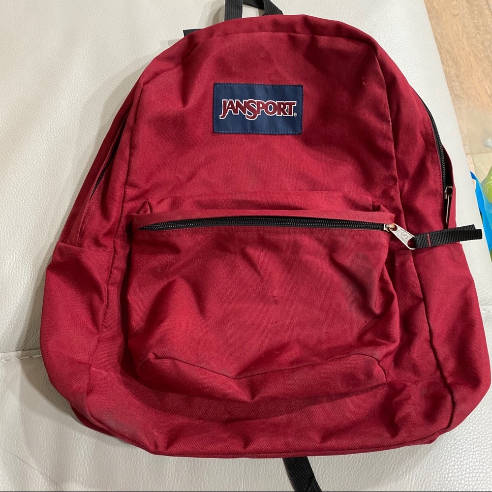 Red Jansport backpack